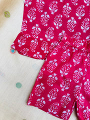 Pink Garden - Frill top & Shorts Set 1 - 2yrs